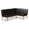 Baxton Studio Sanford Mid-Century Dark Brown Faux Leather and Walnut Brown Wood 2-PC Dining Nook Banquette Set 184-11343-Zoro - alternate 7